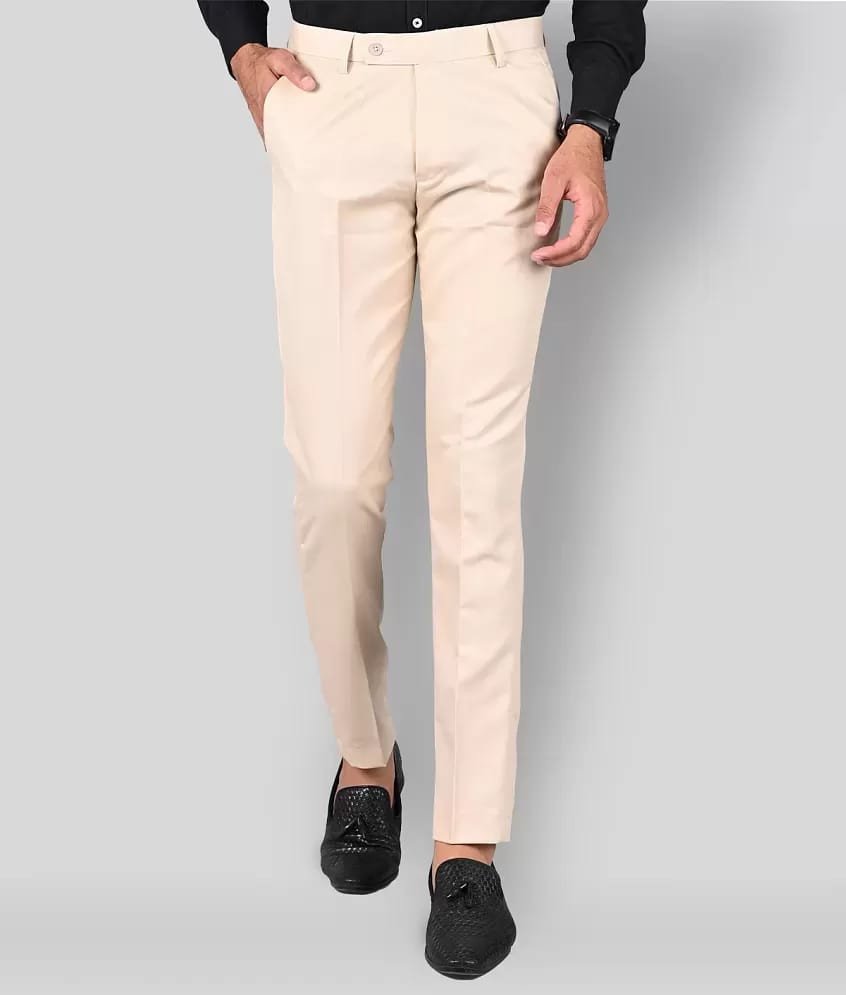 Blue 50 Cream Colour Formal Pant