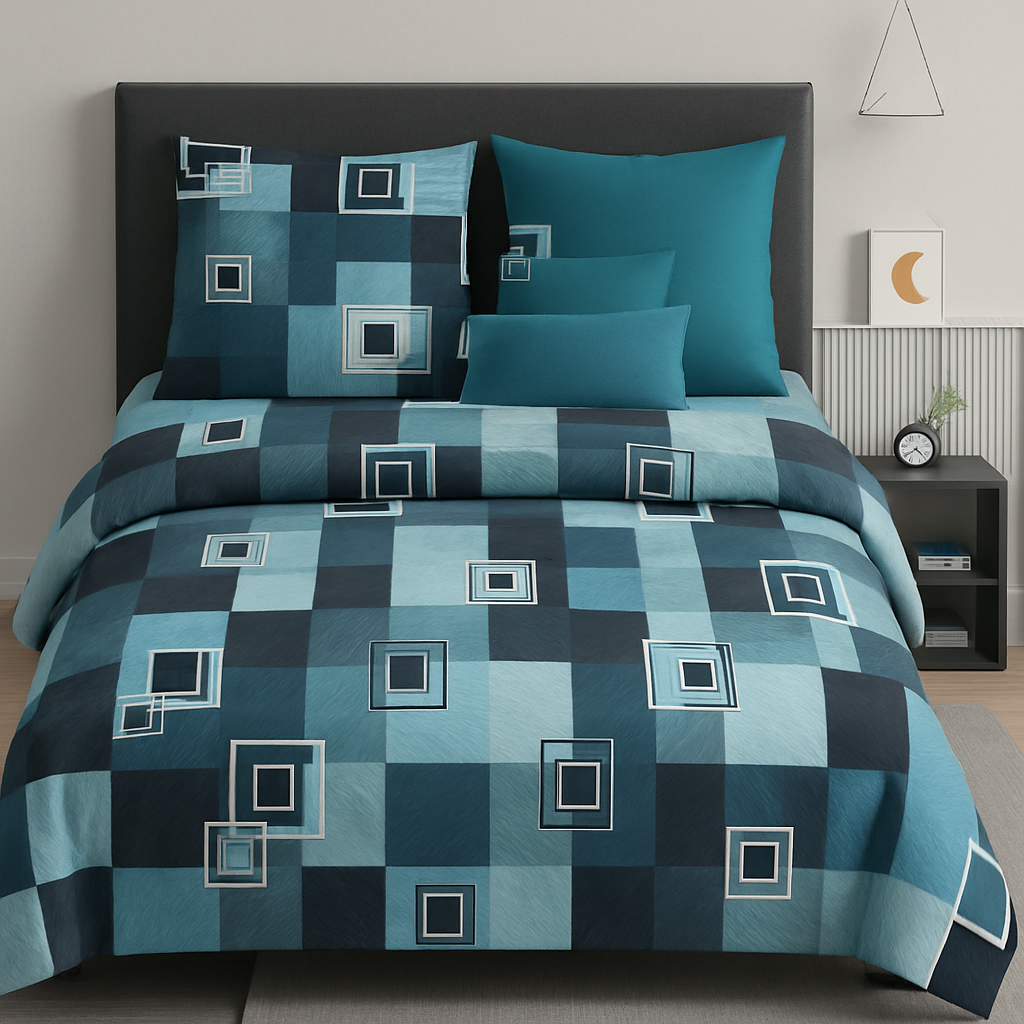 BLUE50 Premium Cotton Double Bed Bedsheet with 2 Pillow Covers