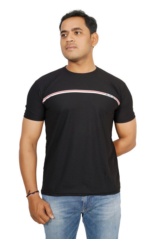 Blue50 Round Neck Black T-shirt
